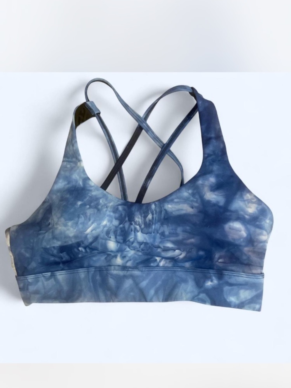 ZYIA Blue Tie-Dye Strappy Sports Bra